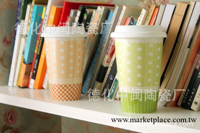 3e 新品zakka韓國 創意 蕾絲星巴克風雙層陶瓷杯特色雙層杯工廠,批發,進口,代購