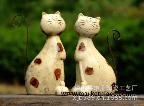 淘寶熱銷ZAKKA傢居陶瓷對貓擺設工藝品 拍攝道具     陶瓷工藝品工廠,批發,進口,代購