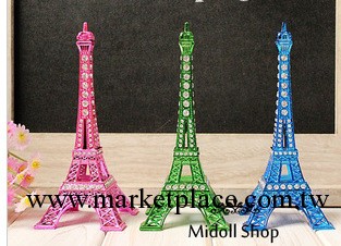 zakka雜貨復古鑲鉆巴黎埃菲爾彩色鐵塔模型傢居裝飾擺設拍攝道具工廠,批發,進口,代購