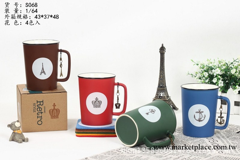 天虎陶瓷廠傢直銷 ZAKKA陶瓷杯，古典色釉掛件杯 咖啡杯 S068#工廠,批發,進口,代購