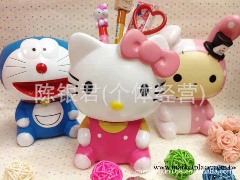 新款hellokitty存錢罐筆筒叮當輕松熊可愛造型筆筒+儲錢罐兩用工廠,批發,進口,代購