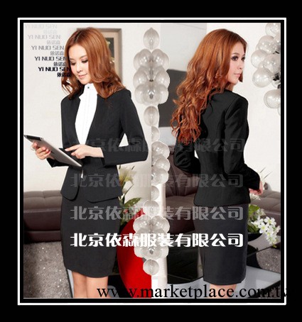 2013熱銷款依諾森女式西服套裝 秘書職業裝 長袖個性西服套裝工廠,批發,進口,代購
