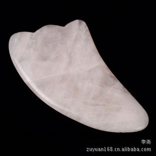 三角雙開粉晶天然玉石刮痧板美容刮痧板眼部面部臉部刮痧板工廠,批發,進口,代購