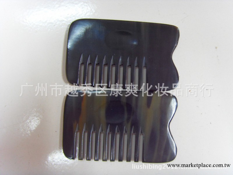 廠傢直銷 精品加厚黑水牛角八齒刮痧板/頭部按摩  牛角刮痧梳工廠,批發,進口,代購