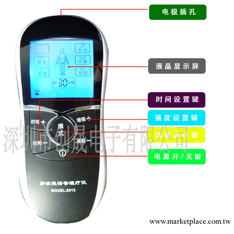 新款語音電療機 老人專用語音按摩電療機 深圳語音藍屏按摩器工廠,批發,進口,代購