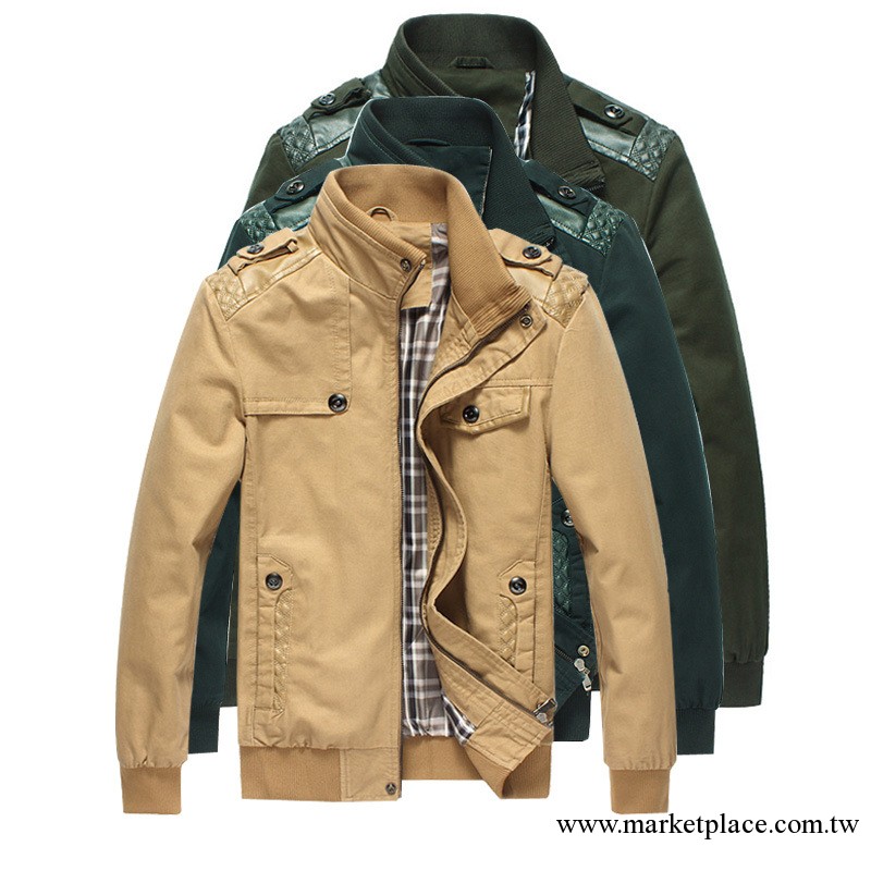2013秋季新款夾克外套男士時尚休閒插皮短款立領秋夾克外套男裝工廠,批發,進口,代購