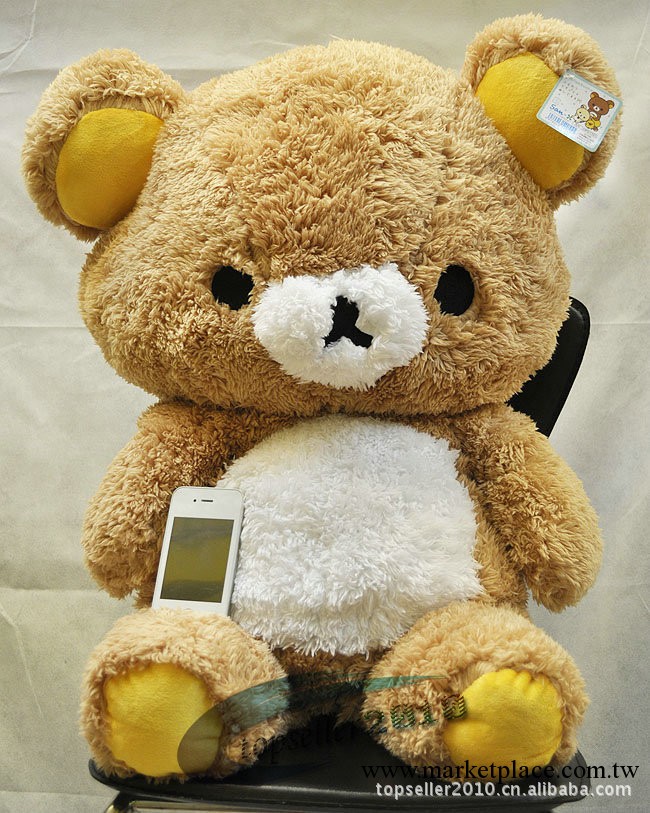 日單San-x輕松熊 懶懶熊 Rilakkuma 長毛卷卷毛絨公仔玩具淺棕色工廠,批發,進口,代購