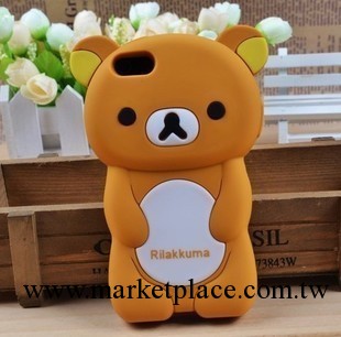 立體Rilakkuma 輕松熊 iphone5手機殼 矽膠TPU軟殼 抗摔5代保護套工廠,批發,進口,代購