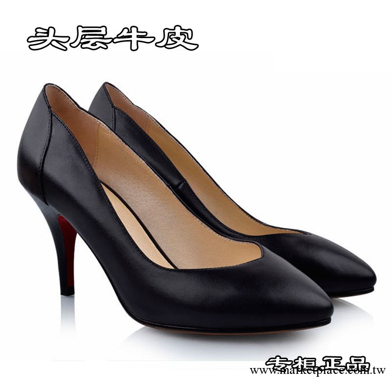 2013秋季新款歐美OL真牛皮性感細高跟尖頭女式單鞋職業女鞋批發工廠,批發,進口,代購