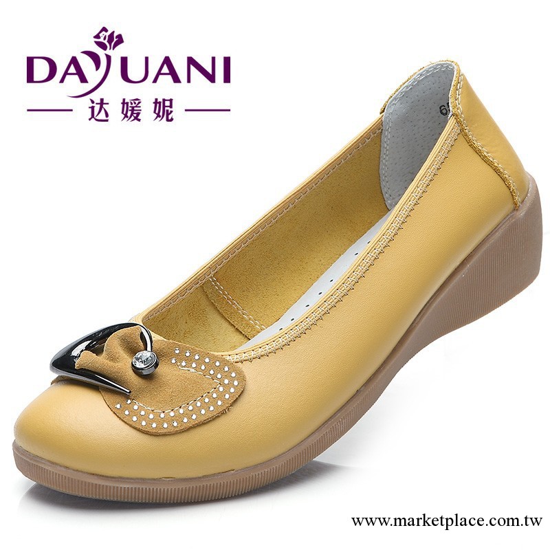 廠傢直銷！歡迎批發一件代發 真皮坡跟休閒牛筋底女鞋水鉆單鞋工廠,批發,進口,代購