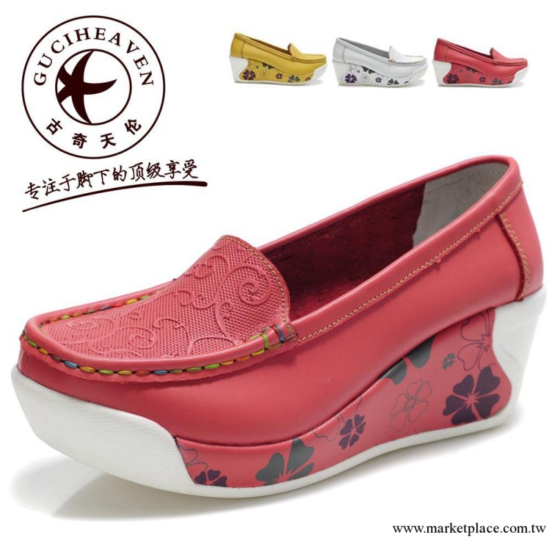 批發2013新款 正品牛皮 皮鞋休閒真皮平底女鞋 厚底女鞋 單鞋女工廠,批發,進口,代購