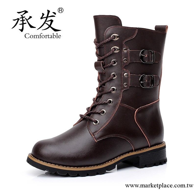 廠傢直銷女士真皮馬丁靴皮靴秋冬季中筒機車靴雪靴工廠,批發,進口,代購