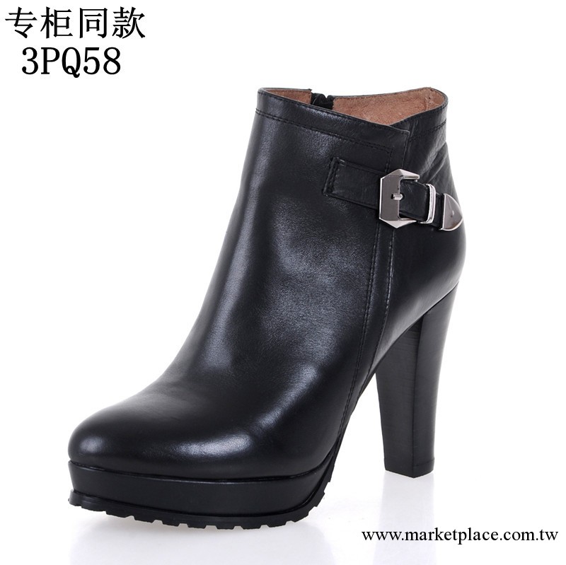 廣州鞋2013新款秋冬短靴 高跟粗跟防水臺裸靴 真皮牛皮女靴3pq58工廠,批發,進口,代購