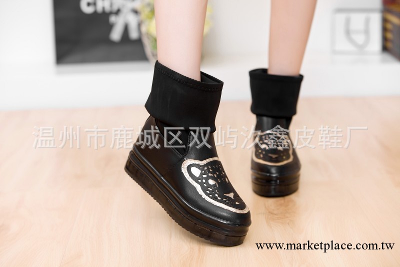 實力派歐洲站2013新款彈力佈透明水晶底厚底休閒鞋女鞋靴子工廠,批發,進口,代購