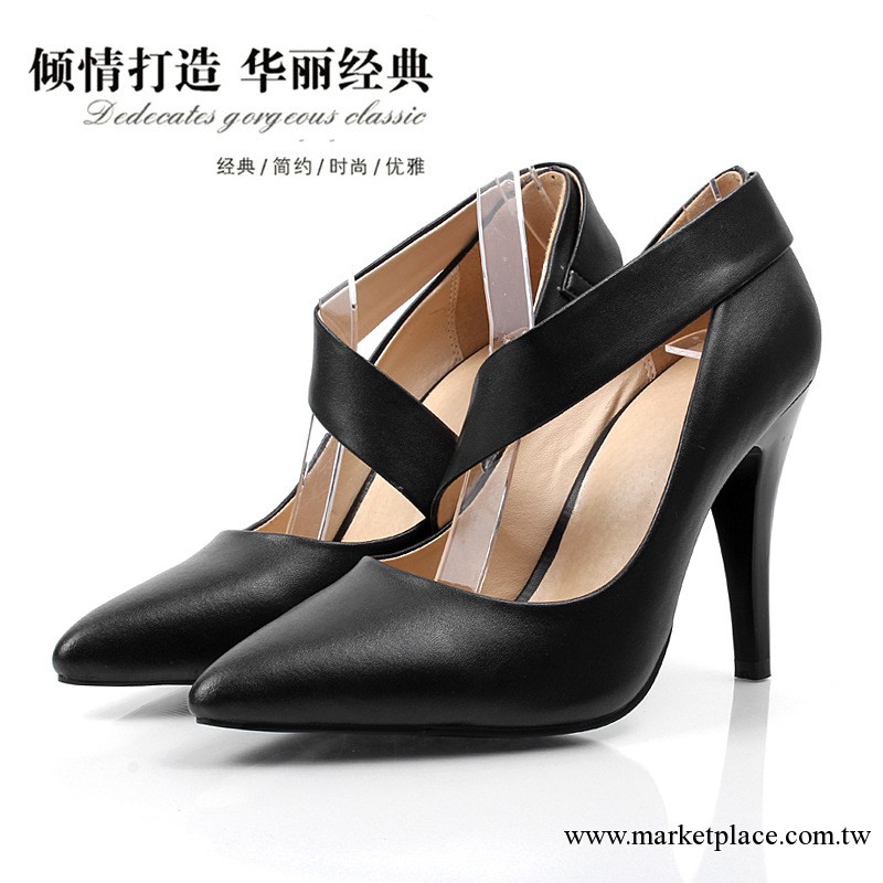 【上多】供應新款尖頭高跟鞋女鞋 時尚斜帶真皮女士單鞋批發工廠,批發,進口,代購