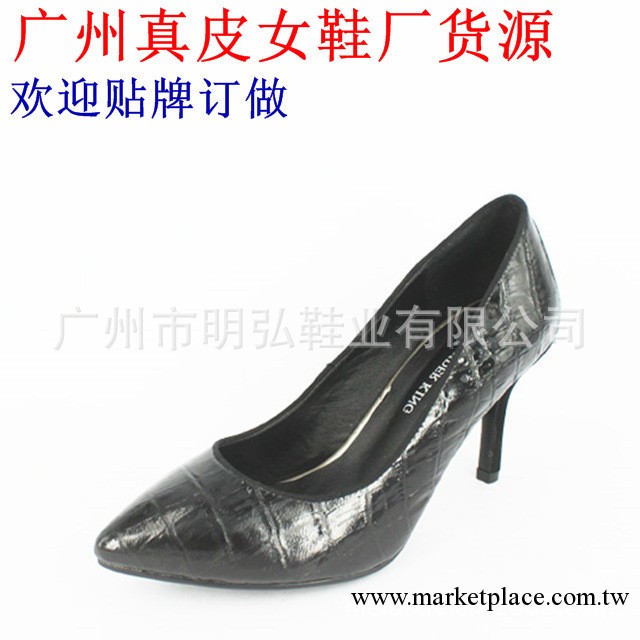 廣東女鞋廠貨源13338  優質牛皮細中跟尖頭明星款時尚女單鞋批發工廠,批發,進口,代購