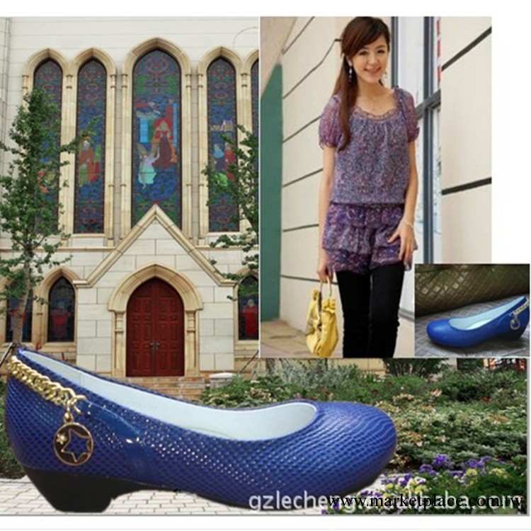 廠傢直供 廣州中跟淺口蛇紋皮單鞋金屬鏈圓頭休閒女鞋工作鞋批發工廠,批發,進口,代購