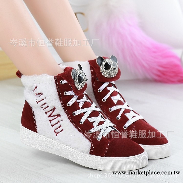 MM時尚新款牛皮女板鞋 裸靴短靴 熊貓手工鑲鉆女單靴 四季鞋 潮工廠,批發,進口,代購