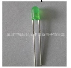 LED發光二極管 3MM無邊綠發綠短腳 3MM無帽簷綠燈 5.1高 30/K!工廠,批發,進口,代購