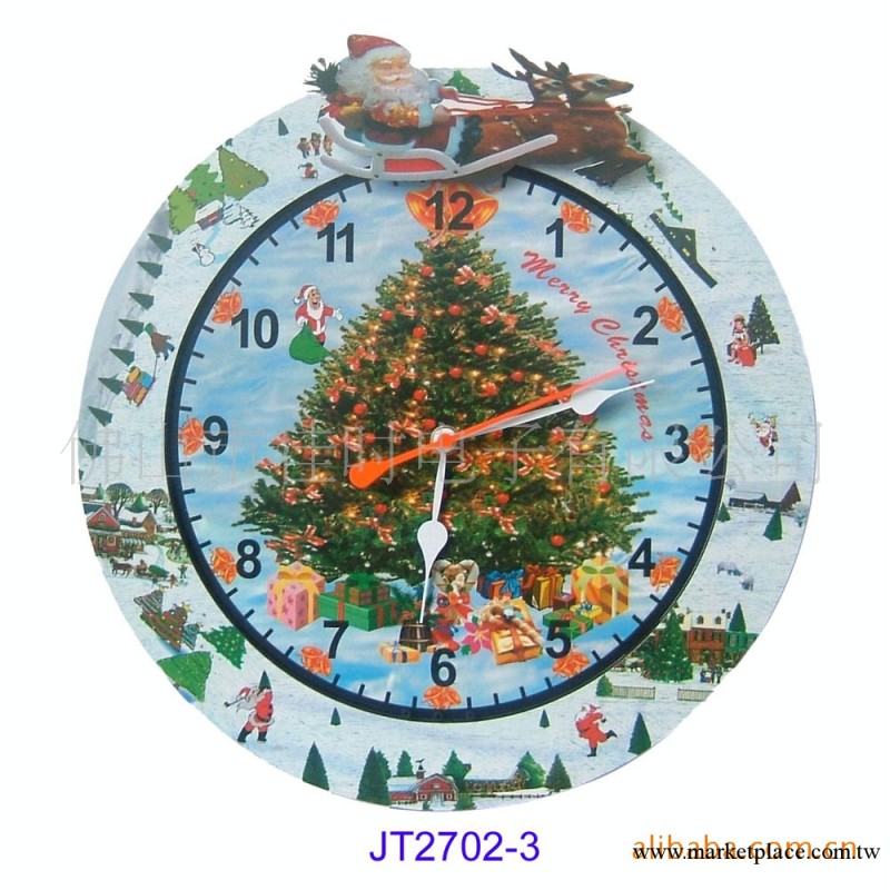 【旋轉】聖誕老人【唱歌】掛鐘 聖誕禮品 Santa claus clock工廠,批發,進口,代購