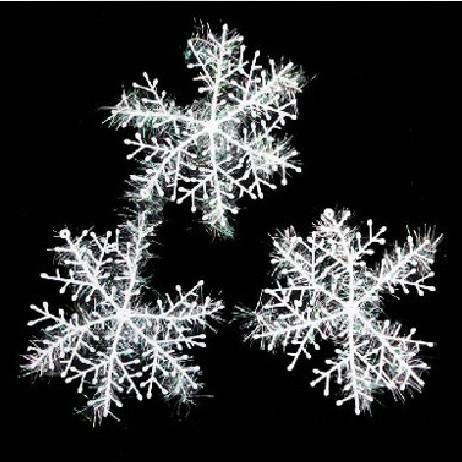 聖誕節裝飾 小號聖誕樹雪花片3片一包 聖誕樹掛件 11CM工廠,批發,進口,代購