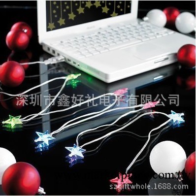 USB LED七彩星星電腦裝飾燈串，聖誕燈串工廠,批發,進口,代購