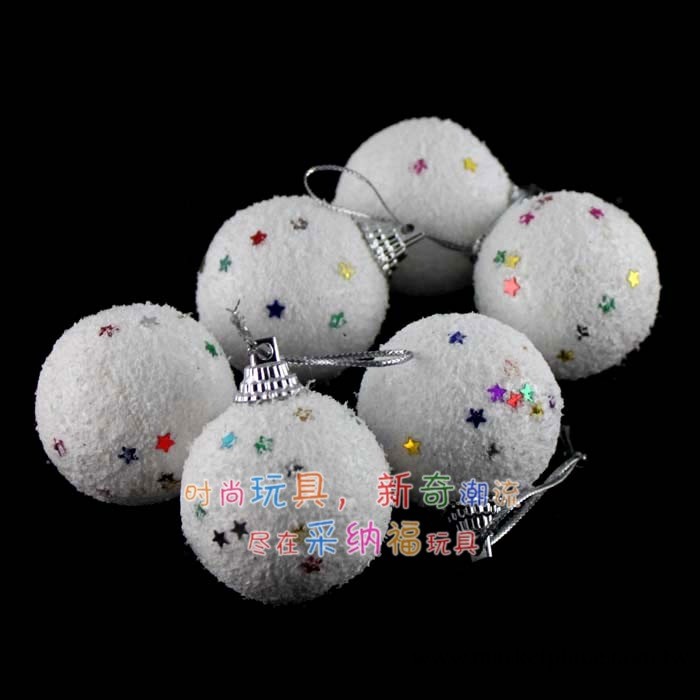 聖誕節裝飾聖誕掛件聖誕樹掛件飾品 帶粉白色雪球/6個7g工廠,批發,進口,代購