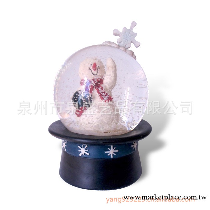 承接外貿訂單 樹脂聖誕老人玻璃水晶球 樹脂雪人音樂雪花球工廠,批發,進口,代購