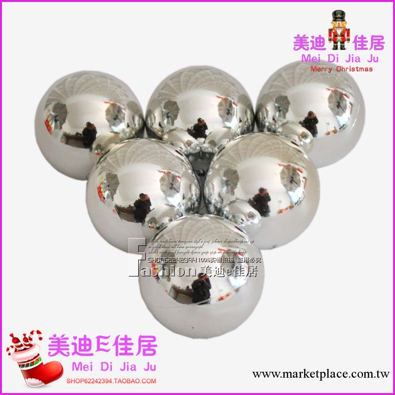聖誕節裝飾用品 電鍍亮光球 銀色聖誕球 4-20cm多規格可選工廠,批發,進口,代購