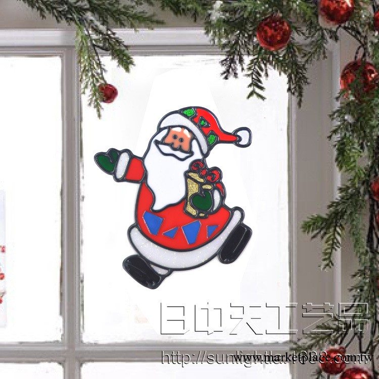 廠傢直銷 中號聖誕老人雪人櫥窗貼 聖誕節酒吧公司門口玻璃貼道具工廠,批發,進口,代購