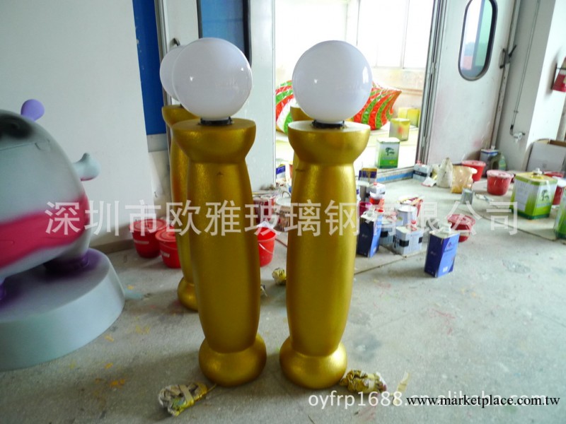 【鎮廠之寶】玻璃鋼聖誕柱子用品-玻璃鋼聖誕帶燈柱子，可定做工廠,批發,進口,代購