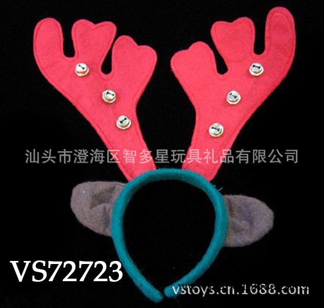 無紡佈塑料頭箍加鈴鐺 聖誕頭飾 聖誕發箍 節慶用品工廠,批發,進口,代購