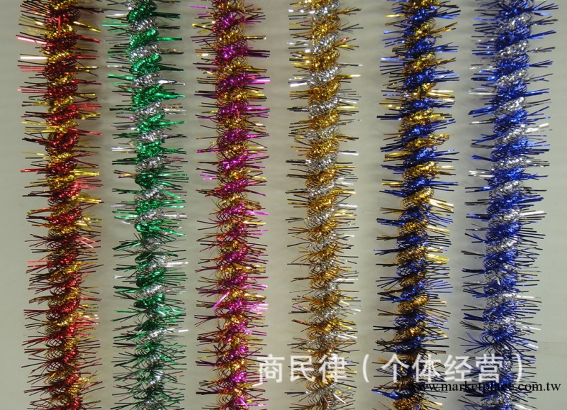 喜慶用品/喜慶彩條/聖誕毛條/聖誕茜草/雙彩龍2米 一個即一條工廠,批發,進口,代購