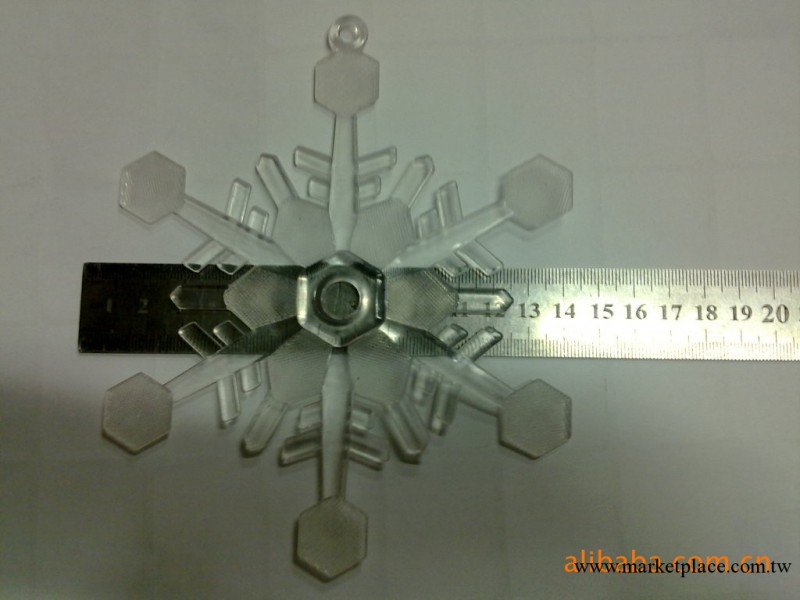 [供應]聖誕用品掛件15mm大塑料雪花工廠,批發,進口,代購