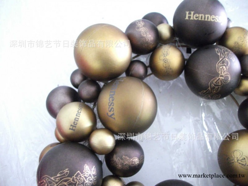 【LOGO定制】塑料聖誕球花環—Hennessy  法國軒尼詩酒業工廠,批發,進口,代購