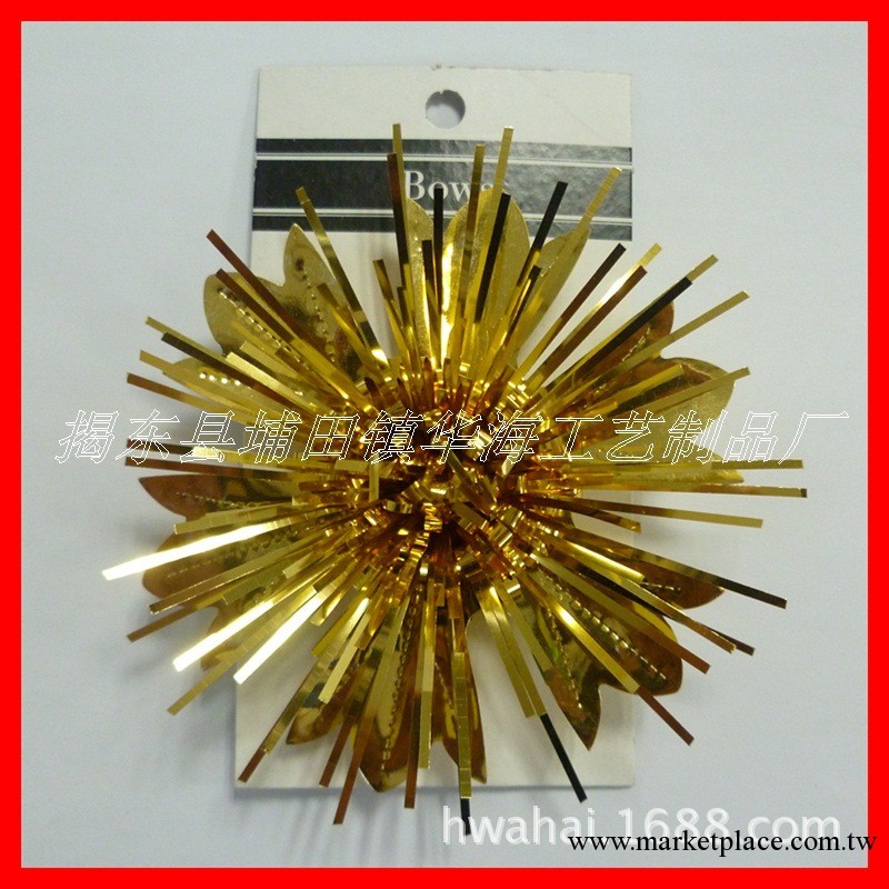 Gift bow  金色PET手工花 聖誕禮品花 聖誕禮品包裝用品工廠,批發,進口,代購