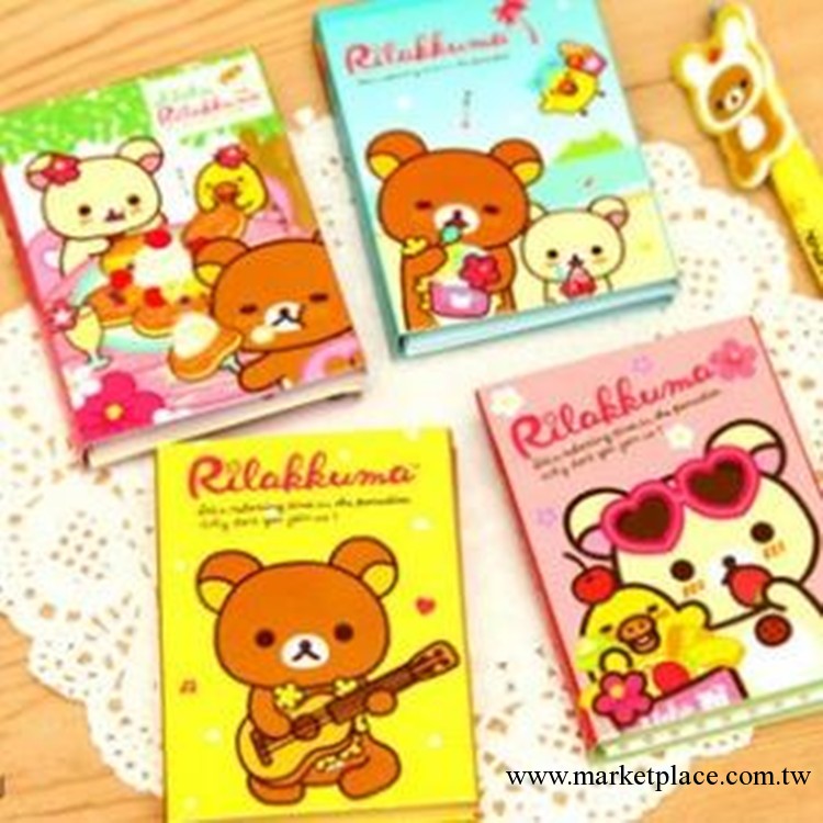 1210 韓國文具輕松熊rilakkuma 4折便簽本子/便條紙 隨意貼 N次貼工廠,批發,進口,代購