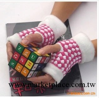 新品速遞秋冬熱賣毛絨菠蘿半指手套工廠,批發,進口,代購