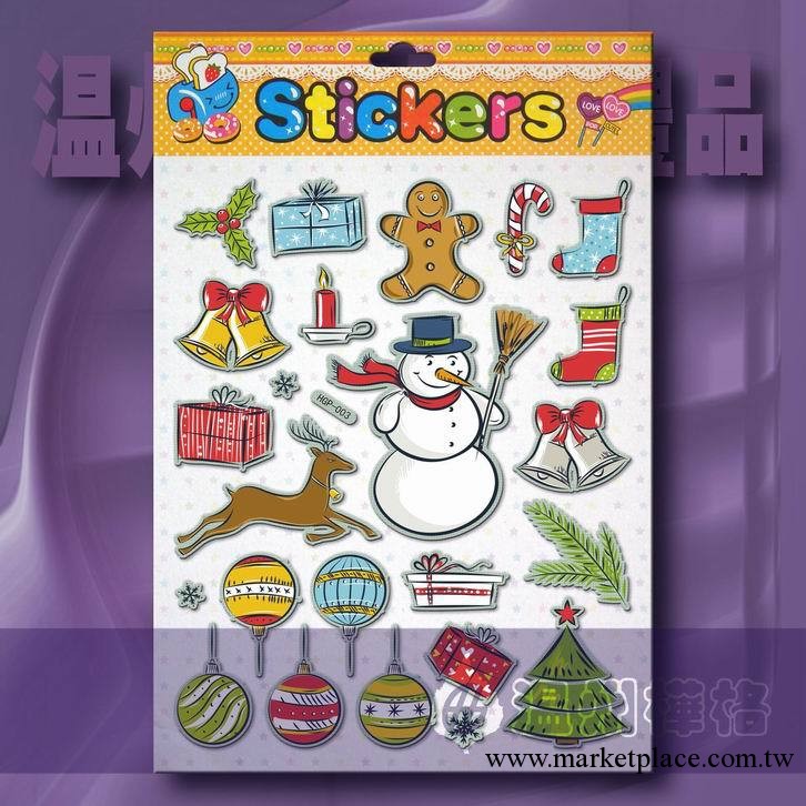 HGP-003 聖誕雪人泡泡貼 聖誕貼紙工廠,批發,進口,代購