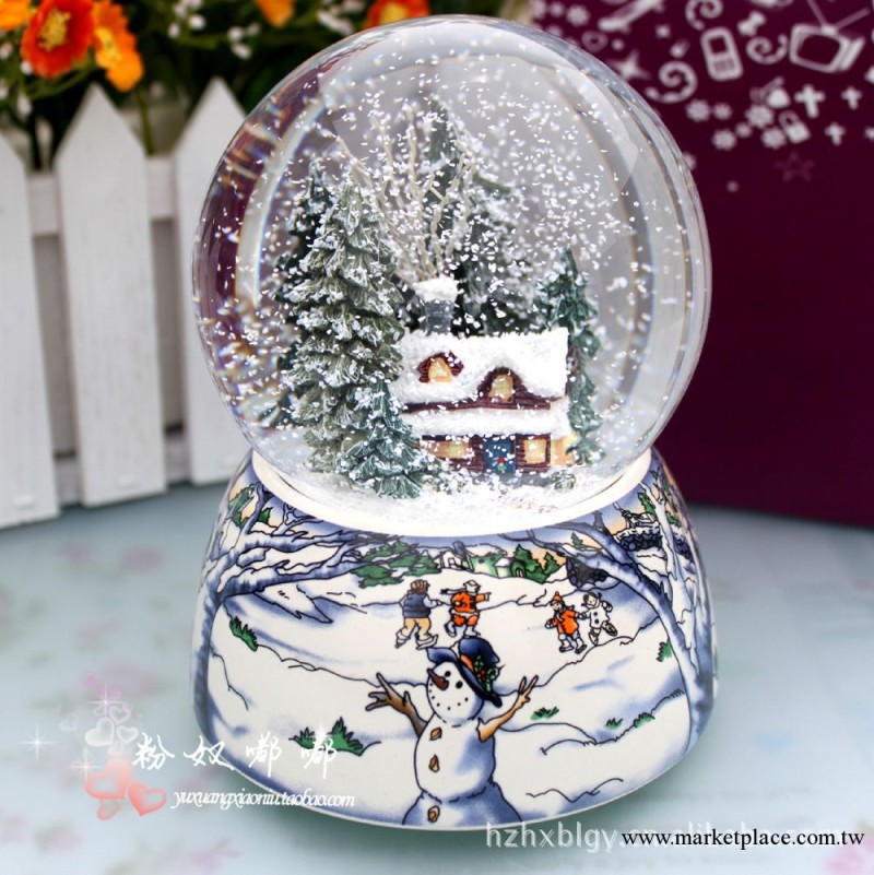 優惠供應下雪屋聖誕水晶球音樂盒禮品情人節聖誕禮物工廠,批發,進口,代購