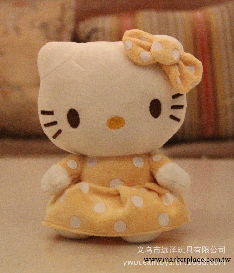 18CM新款圓點裙KT貓hello kitty公仔 7寸抓機娃娃44公仔廠傢直銷工廠,批發,進口,代購