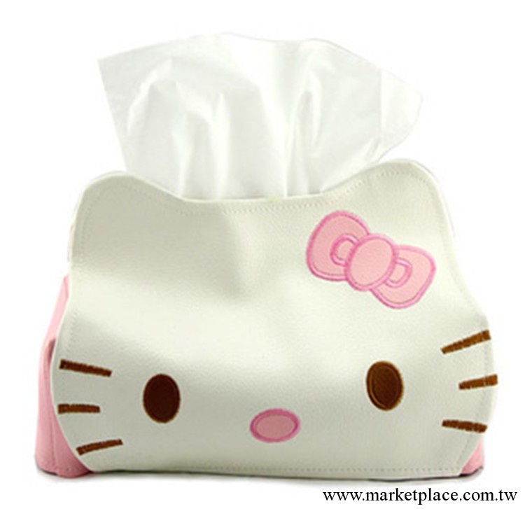 官方Hello Kitty PU皮革紙巾抽套 凱蒂貓 懶人紙巾盒套/車飾工廠,批發,進口,代購