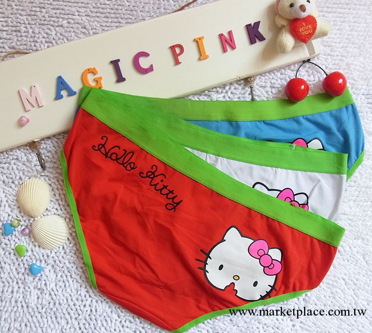2013新款hello kitty女士高品質純棉卡通KITTY貓印花三角內褲工廠,批發,進口,代購