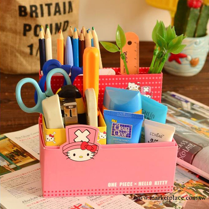 妮吖文具 喬巴 hello kitty桌面收納盒紙質 DIY整理盒工廠,批發,進口,代購