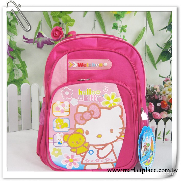 小額批發可印制logo偉振Hello kitty卡通圖案書包 學生雙肩背包工廠,批發,進口,代購