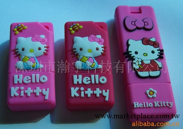 Hello Kitty軟膠隨身碟 個性創意卡通隨身碟 卡通貓咪隨身碟 禮品定制優盤批發・進口・工廠・代買・代購