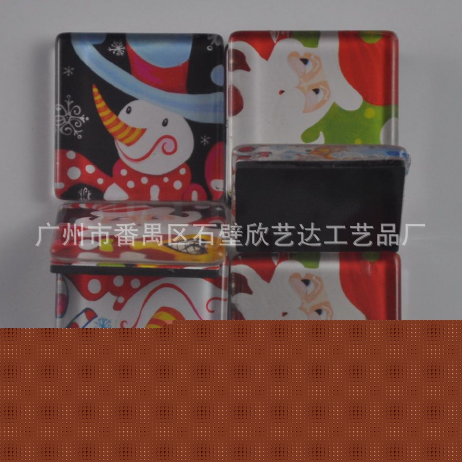聖誕禮品 方形玻璃冰箱貼 可口可樂禮品 玻璃飾品工廠,批發,進口,代購
