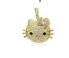 熱賣4GB可愛hello kitty水晶隨身碟 創意卡通 u盤 5年質保工廠,批發,進口,代購