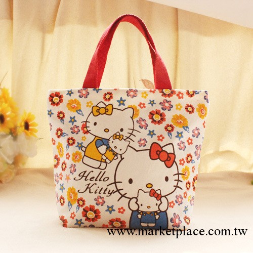 hello kitty原單手提便當包 凱蒂貓帆佈手拎袋 卡通可愛小佈包包工廠,批發,進口,代購