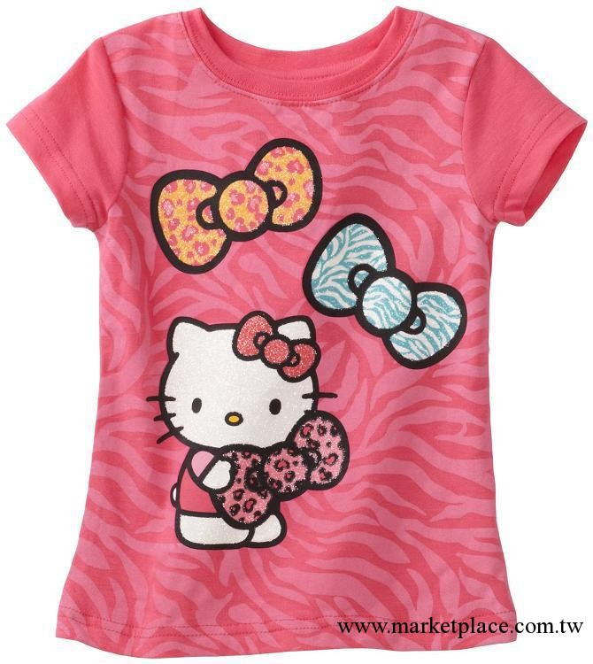 童裝批發 新款 夏裝休閒女童 hello kitty可愛卡通造型 童t恤上衣工廠,批發,進口,代購